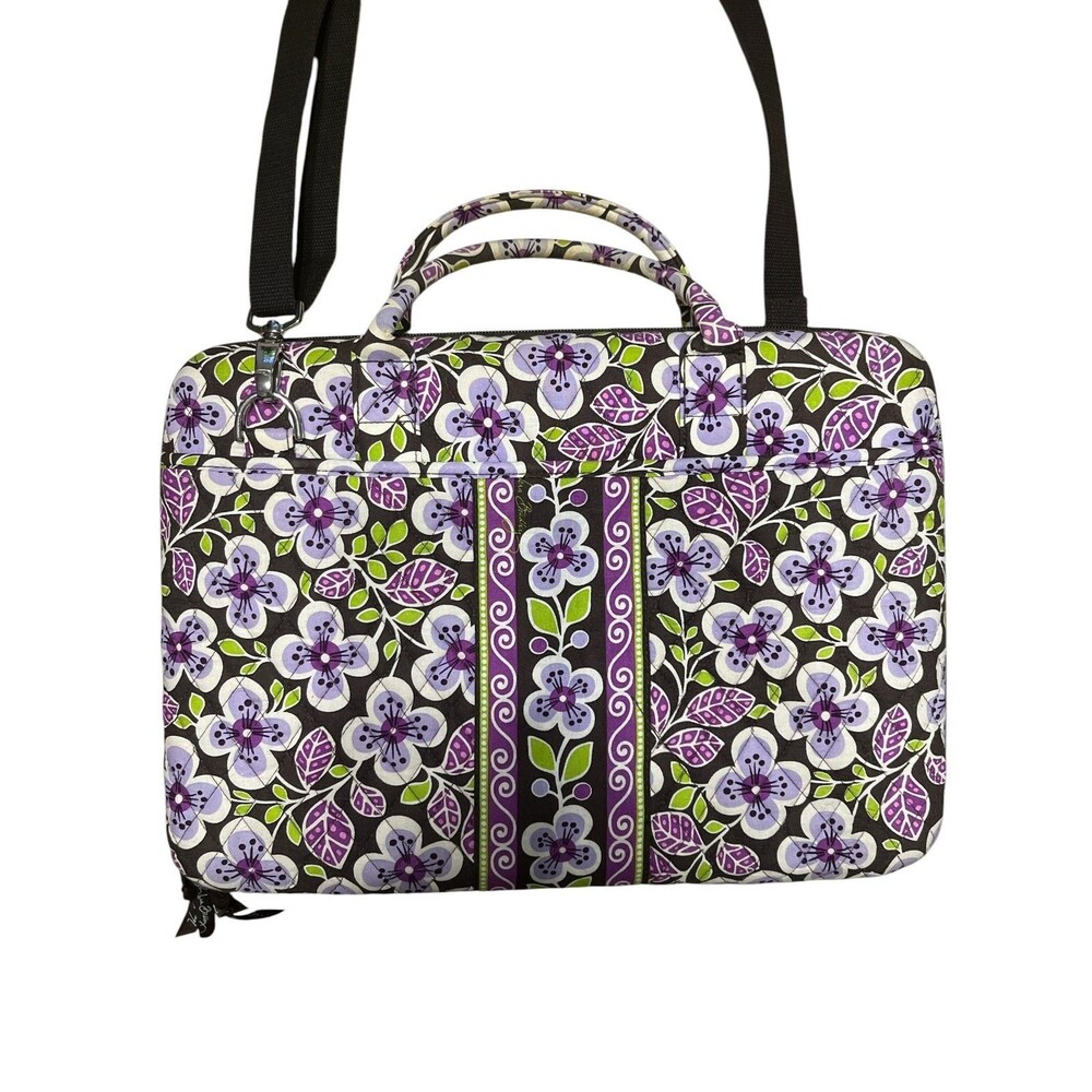 Vera Bradley Plum Petals Laptop Case Quilted Floral Christmas Patch Work School